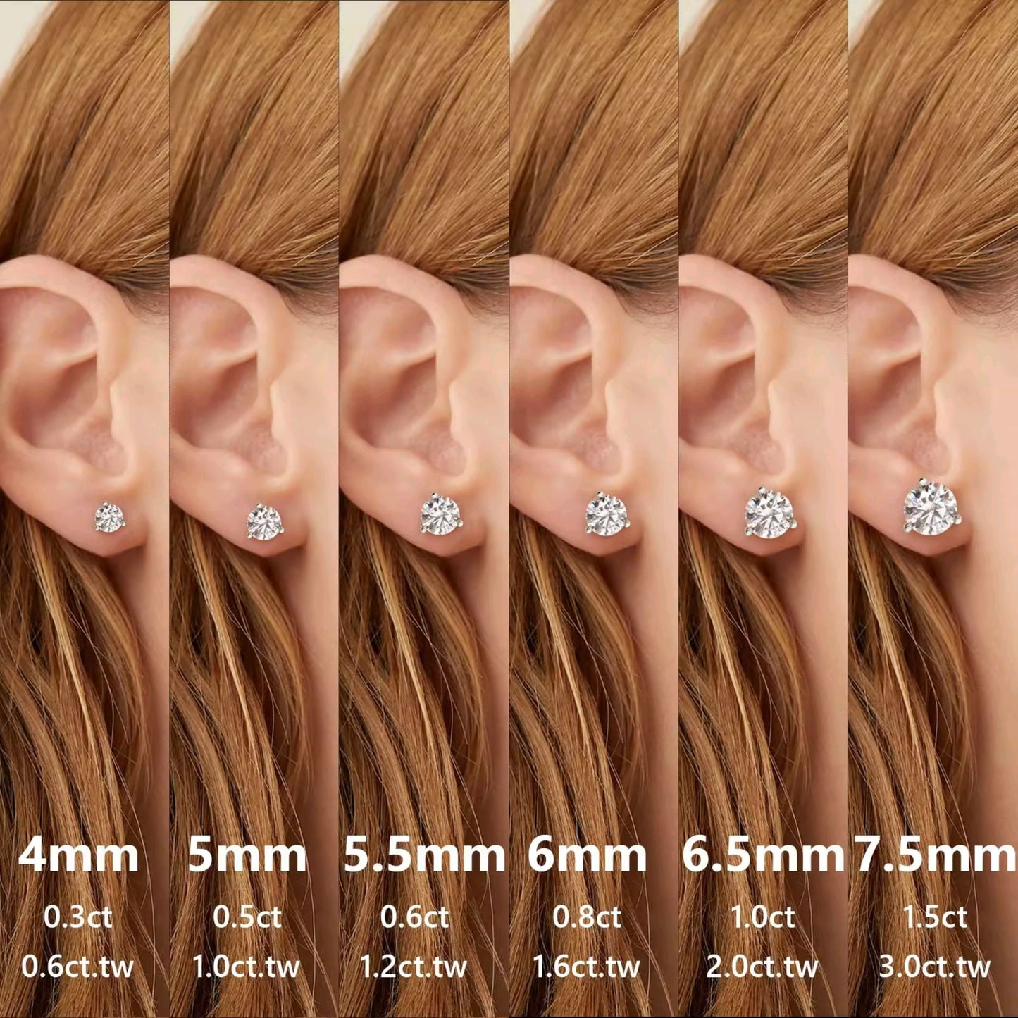 USA MOISSANITE EARRINGS *PASSES DIAMOND TESTER*