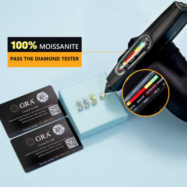 USA MOISSANITE EARRINGS *PASSES DIAMOND TESTER*